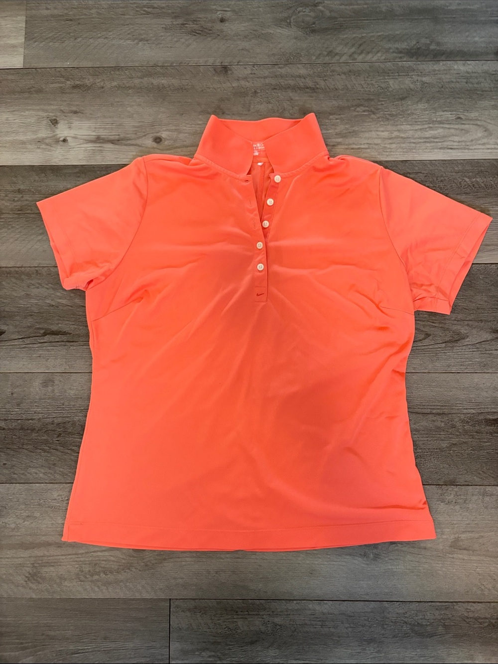 Women’s Nike Golf Dri-Fit Orange Button-Front Short Sleeve Polo, XXL